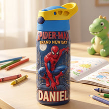 Load image into Gallery viewer, “Every Day is an Adventure with Spider-Man!” - Customizable 12oz Colorful Tumbler, Perfect Gift for Kids
