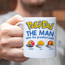 Load image into Gallery viewer, Personalized PokeDad Coffee Mug - Gift for Dad and Family with Fun Ball Design Coffee Mug PopCulturePrints
