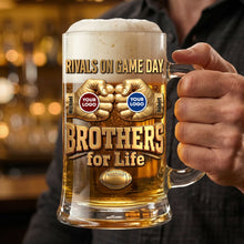 Load image into Gallery viewer, "Rivals on Game Day" - Personalized Beer Glass for Sports Lovers - Perfect Gift for Friends &amp; Family
