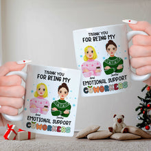 Load image into Gallery viewer, Personalized Emotional Support Coworker Christmas Mug Coffee Mug PopCulturePrints
