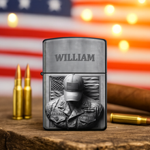 Load image into Gallery viewer, Honor Their Service - Personalized Patriot Veteran Lighter - Custom Gift for Veterans, Friends, Family Lighter PopCulturePrints
