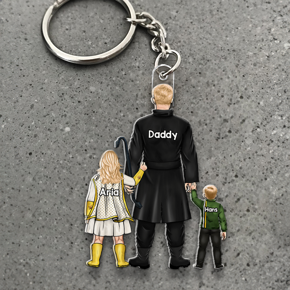 “Super Dad: The Hero of Our Family” - Personalized Keychain for Dad, Grandpa & More Keychains PopCulturePrints