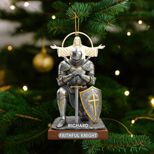 Load image into Gallery viewer, &quot;Honor Your Faith, Celebrate the Season&quot; - Faithful Knight Christmas Ornament - Personalized Gift for Christians, Ideal for Friends and Family Ornament PopCulturePrints
