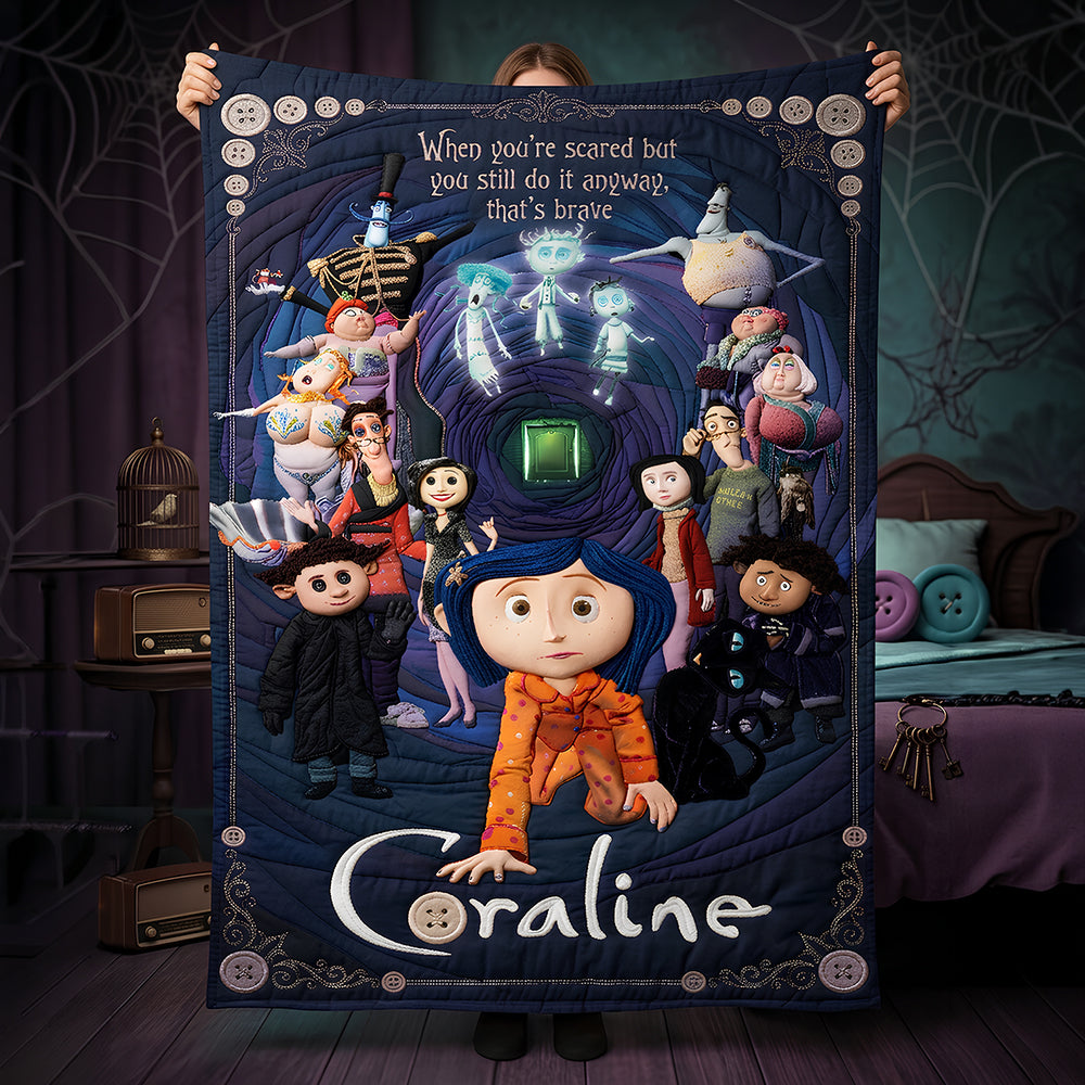 Brave Coraline Blanket - Personalized Gift for Fans of Adventure and Courage Blanket PopCulturePrints
