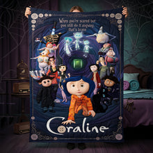 Load image into Gallery viewer, Brave Coraline Blanket - Personalized Gift for Fans of Adventure and Courage Blanket PopCulturePrints
