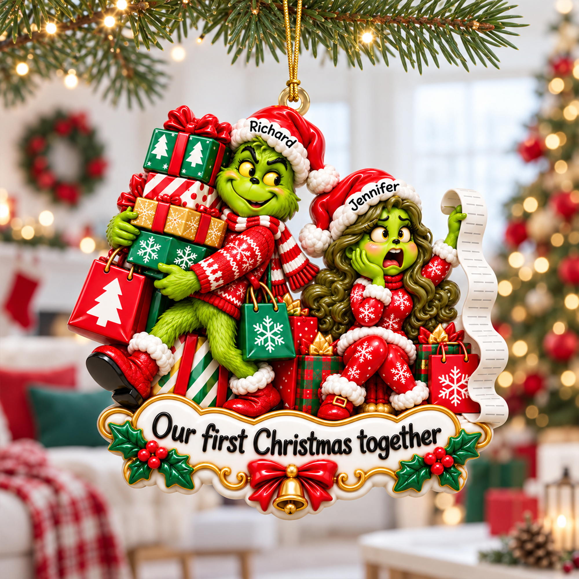 Our First Christmas Together Ornament - Personalized Gift for Couples