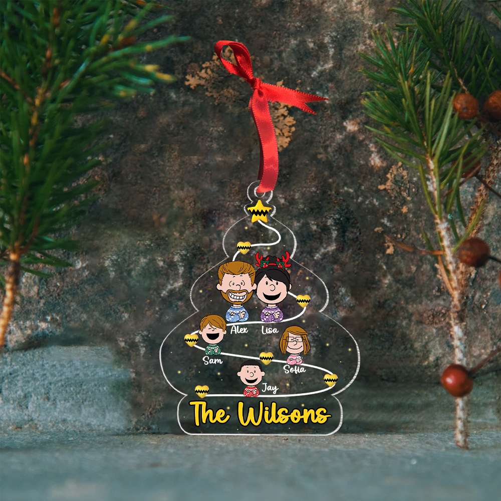 Personalized Family Christmas Ornament - Custom Cartoon Characters Ornament PopCulturePrints