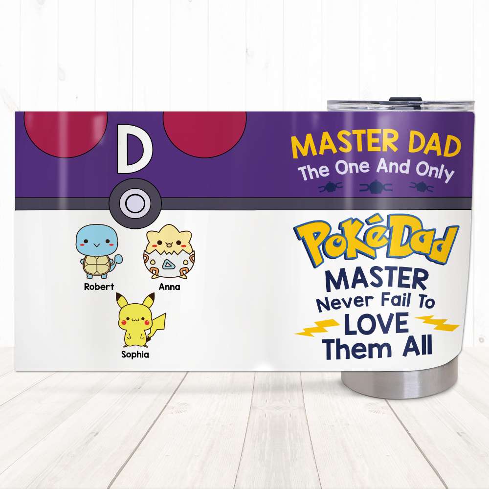 Personalized Pokedad Tumbler - The One and Only Master Dad Gift