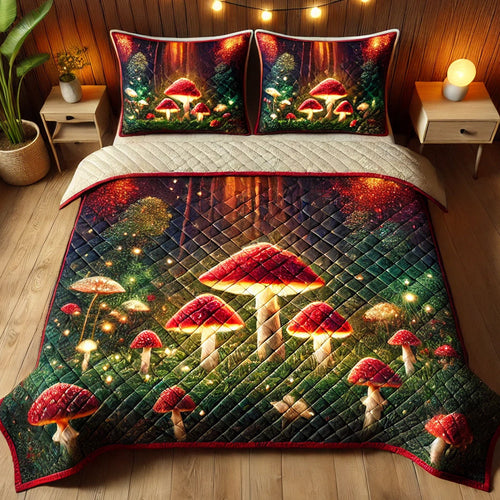Personalized Mushroom Lover Quilt Bedding Set Blanket PopCulturePrints