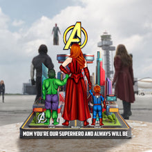 Load image into Gallery viewer, &quot;Mom, You&#39;re Our Superhero!&quot; - Personalized Avengers Themed Plaque - Gift for Mom, Grandma &amp; All Heroic Mothers Shaped Plaques PopCulturePrints
