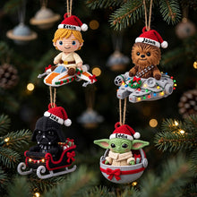 Load image into Gallery viewer, “Celebrate the Universe, Little Warriors!” - Custom Acrylic Ornament - Personalized Gift for Christmas Lovers, Kids, Couples, Friends Ornament PopCulturePrints
