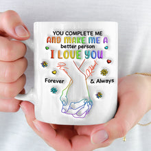 Load image into Gallery viewer, Personalized LGBT Couple Coffee Mug - You Complete Me Coffee Mug PopCulturePrints
