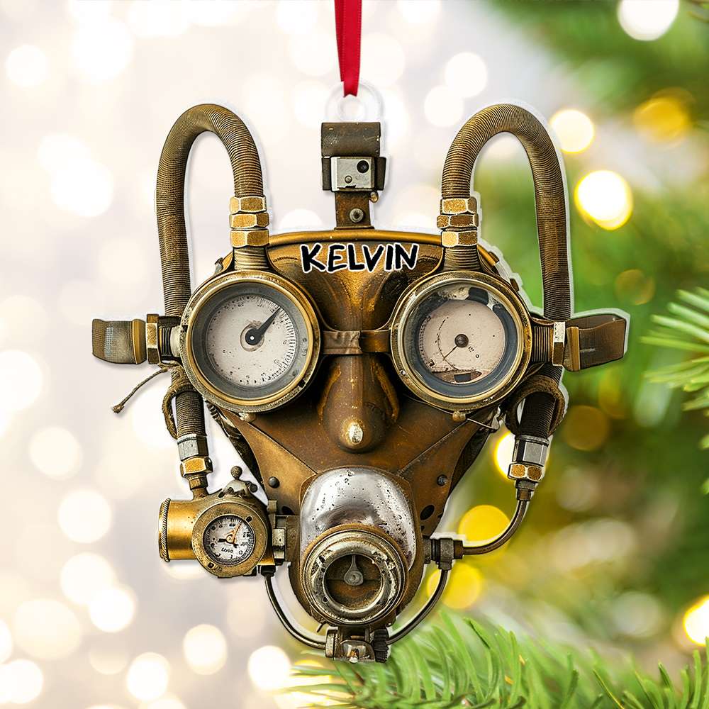 Personalized Scuba Diving Ornament - Custom Name Facemask Design Ornament PopCulturePrints