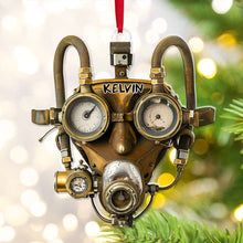 Load image into Gallery viewer, Personalized Scuba Diving Ornament - Custom Name Facemask Design Ornament PopCulturePrints
