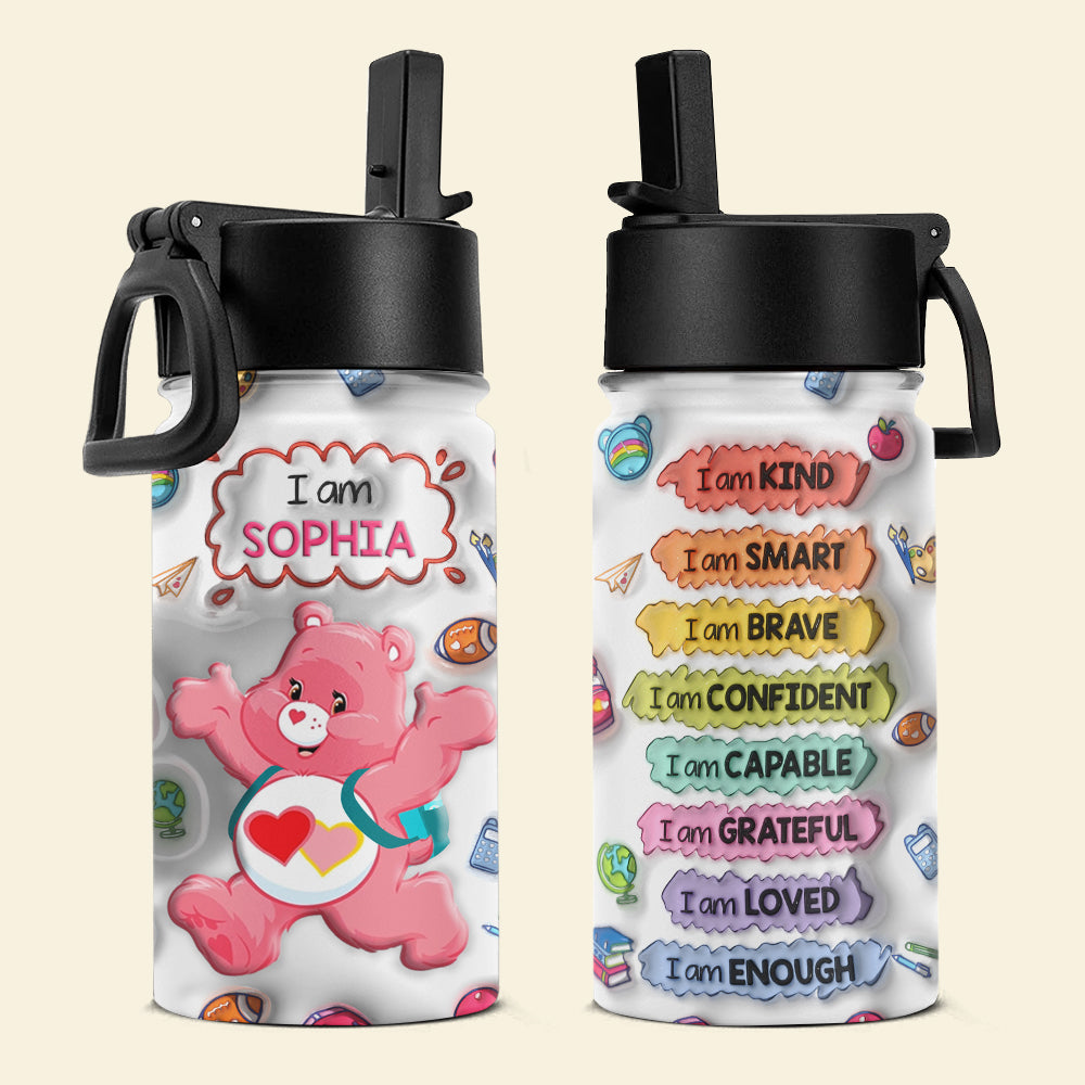 Personalized Inspirational Bear Water Bottle