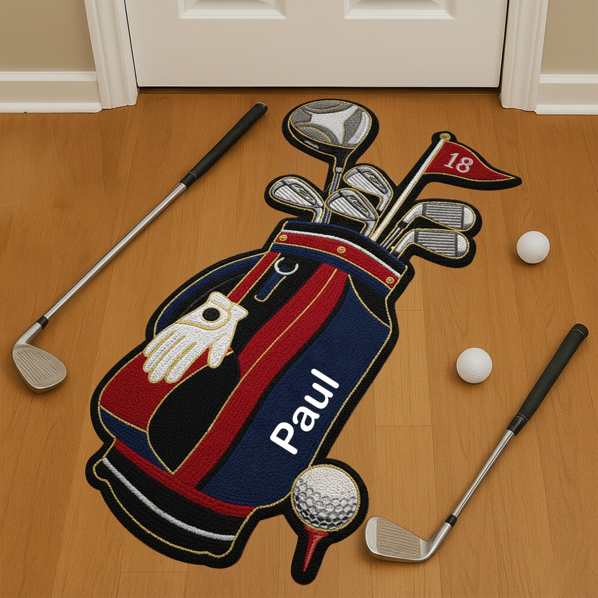 “Step Into Style!” - Fairway Style Golf Bag Doormat - Personalized Gifts For Golfers Doormat PopCulturePrints
