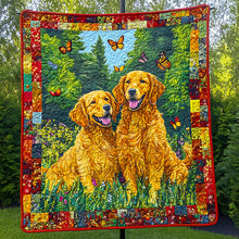 Load image into Gallery viewer, Golden Retriever Christmas Quilt Bed Set for Dog Lovers Blanket PopCulturePrints
