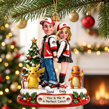 Load image into Gallery viewer, You &amp; Me: A Perfect Match - Personalized Acrylic Ornament for Couples
