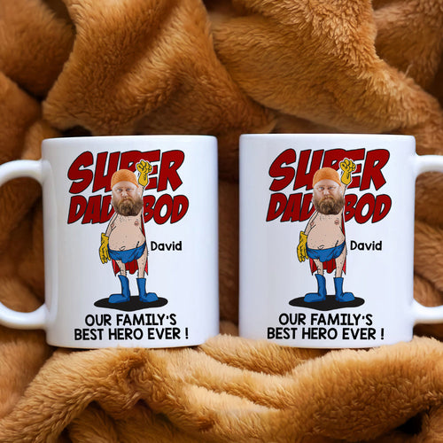 Super Dad Bod Personalized Coffee Mug - Best Hero Ever! Coffee Mug PopCulturePrints