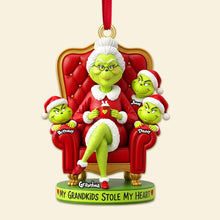 Load image into Gallery viewer, ‘My Grandkids Stole My Heart’ Ornament - Personalized Christmas Gift for Grandparents Ornament PopCulturePrints
