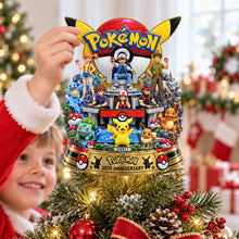 Load image into Gallery viewer, "Celebrate 30 Years of Pokémon!" - Personalized Acrylic Christmas Tree Topper - A Perfect Gift for Game Lovers Ornament PopCulturePrints
