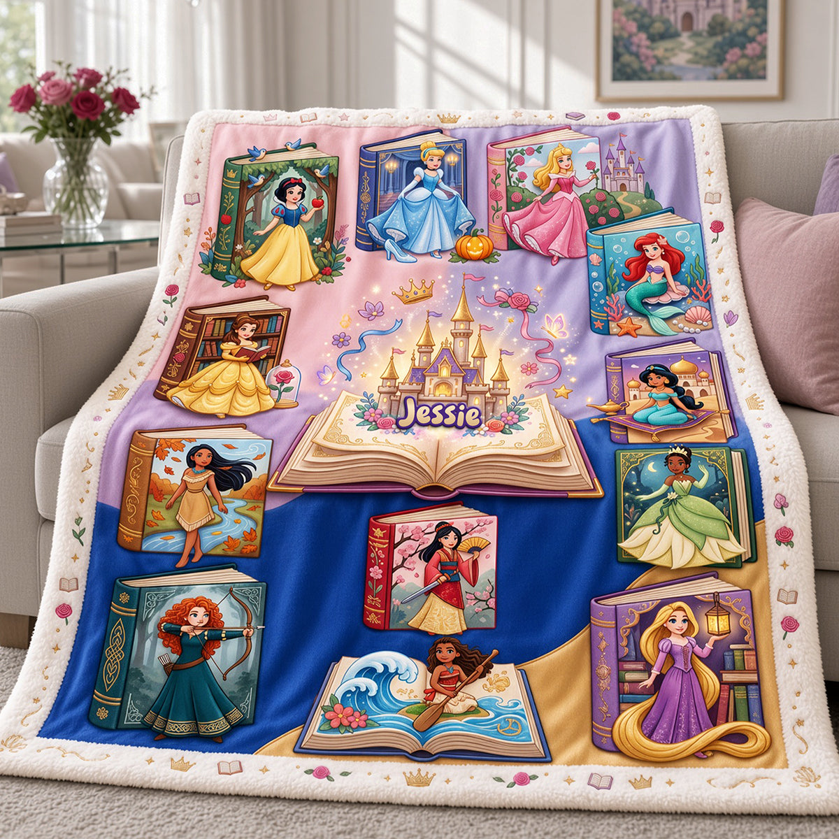 Unleash the Magic: Fairytale Princess Dream Blanket - Personalized Gift for Fantasy Lovers Blanket PopCulturePrints