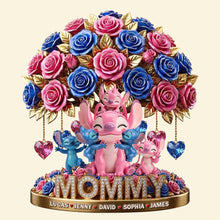 Load image into Gallery viewer, To Mom, With All My Love - Cute Mommy Pink Aliens Flower Acrylic Plaque - Personalized Gifts for Mother's Day Shaped Plaques PopCulturePrints
