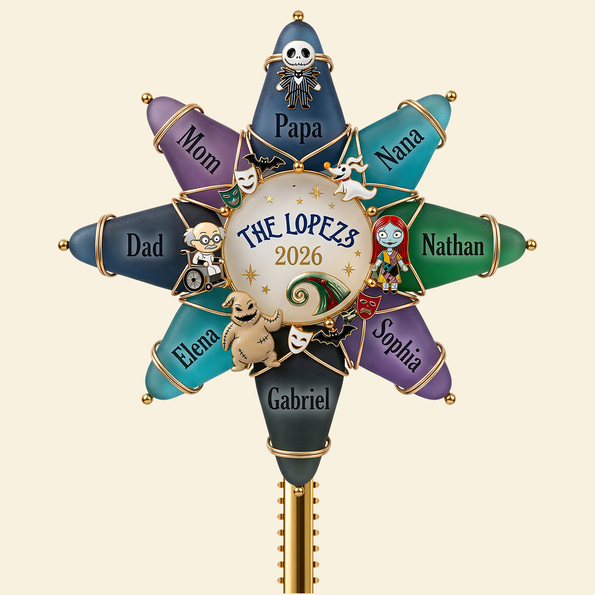 “Celebrate Your Family’s Legacy!” - Spooky Family Tree Topper - Personalized Christmas Gift for Family Ornament PopCulturePrints