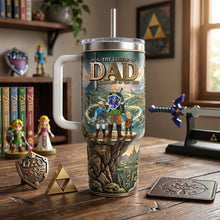Load image into Gallery viewer, “Adventure Awaits for Dad!” - The Legend Of Dad Tumbler Handle, Personalized Gift for Fathers, Grandpas, and Dads Tumbler Cup PopCulturePrints
