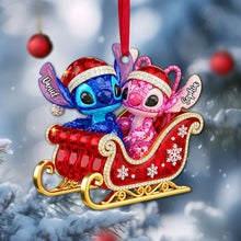 Load image into Gallery viewer, &quot;Bring the Magic of Christmas to Your Tree!&quot; - Alien Couple Sleigh Christmas Ornament - Personalized Gift for Couples, Friends, or Family Ornament PopCulturePrints
