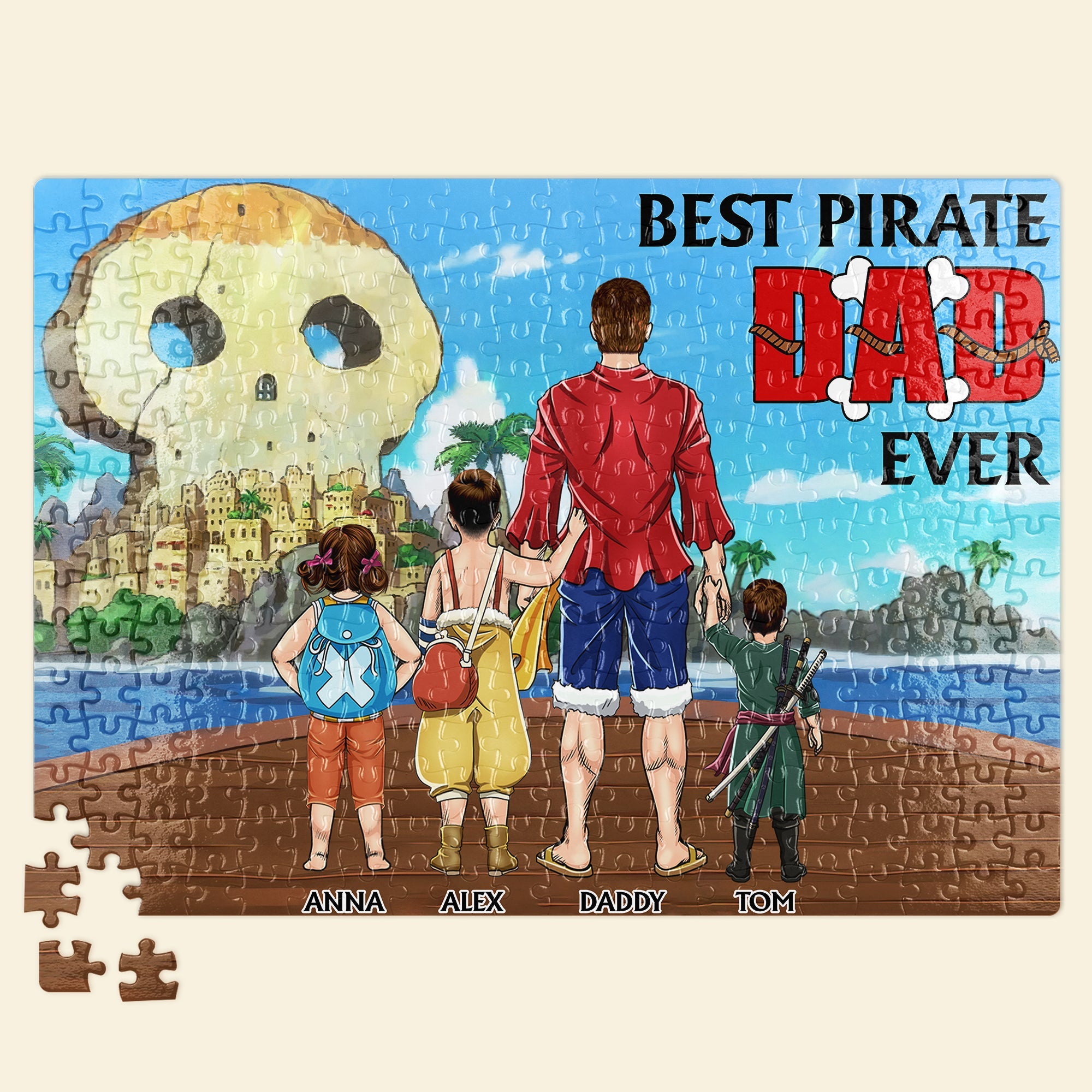 Personalized Best Pirate Dad Ever Jigsaw Puzzle