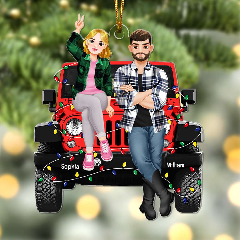 Personalized Off-Road Christmas Ornament for Couples - Customizable Names