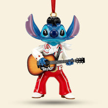 Load image into Gallery viewer, “Strum Into the Holidays” - Performing Monster Acrylic Christmas Ornament - Personalized Gift for Music Lovers Ornament PopCulturePrints
