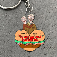 Load image into Gallery viewer, Personalized Funny Burger Couple Keychain – Custom Gift
