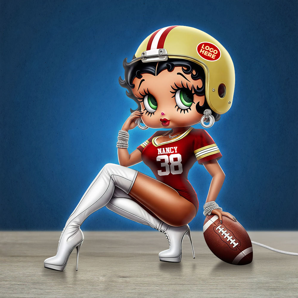 “Illuminate Your Passion!” Retro Cute Girl Light Box - Personalized Gift for Sport Lovers Light Box PopCulturePrints
