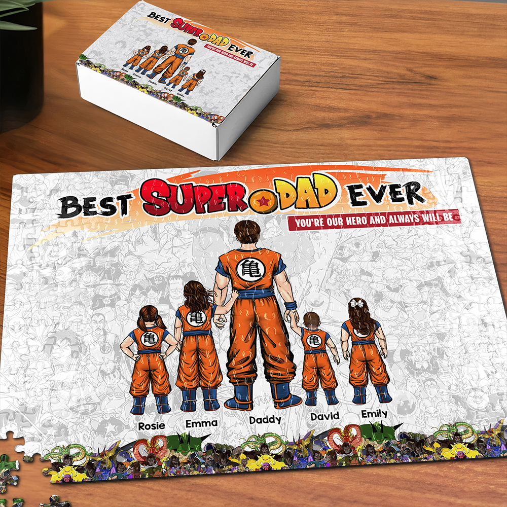 Best Super Dad Ever Jigsaw Puzzle - You're Our Hero | Personalized Gift for Dads Jigsaw Puzzles PopCulturePrints