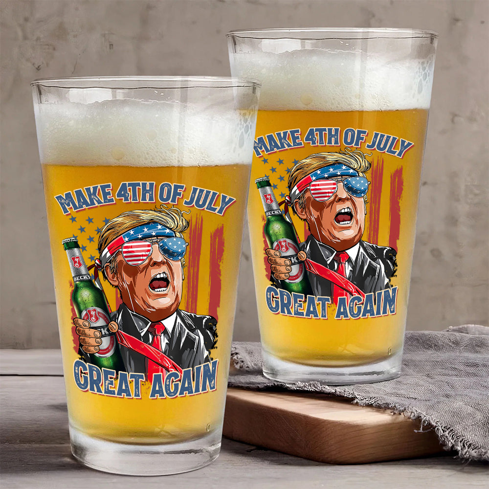 Patriotic July 4th Personalized Beer Glass for Men Beer Glasses PopCulturePrints