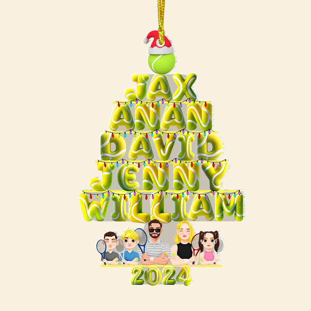 Custom Tennis Family Christmas Ornament 2024 Ornament PopCulturePrints