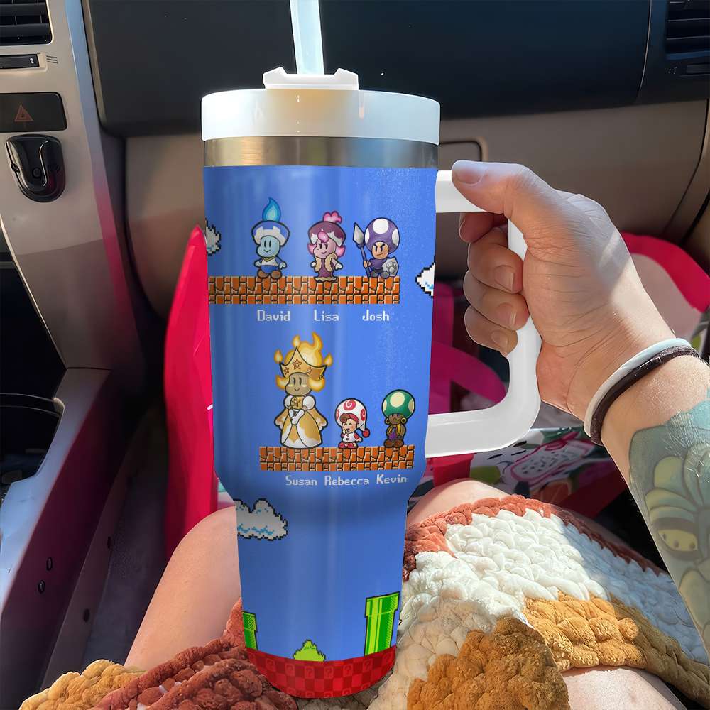 Super Mom Video Game Theme Personalized Tumbler for Mother's Day Tumbler Cup PopCulturePrints