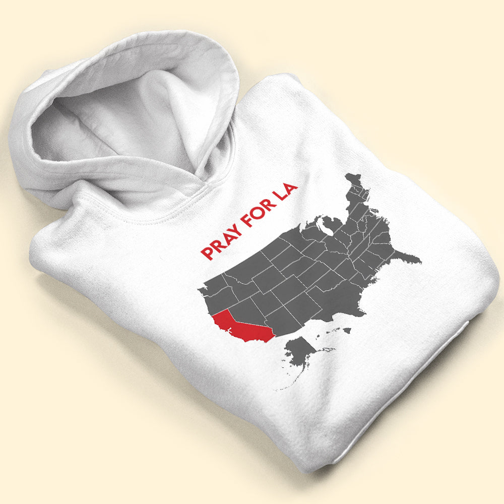 Pray for LA: California Map Shape Strong Shirt Shirts PopCulturePrints