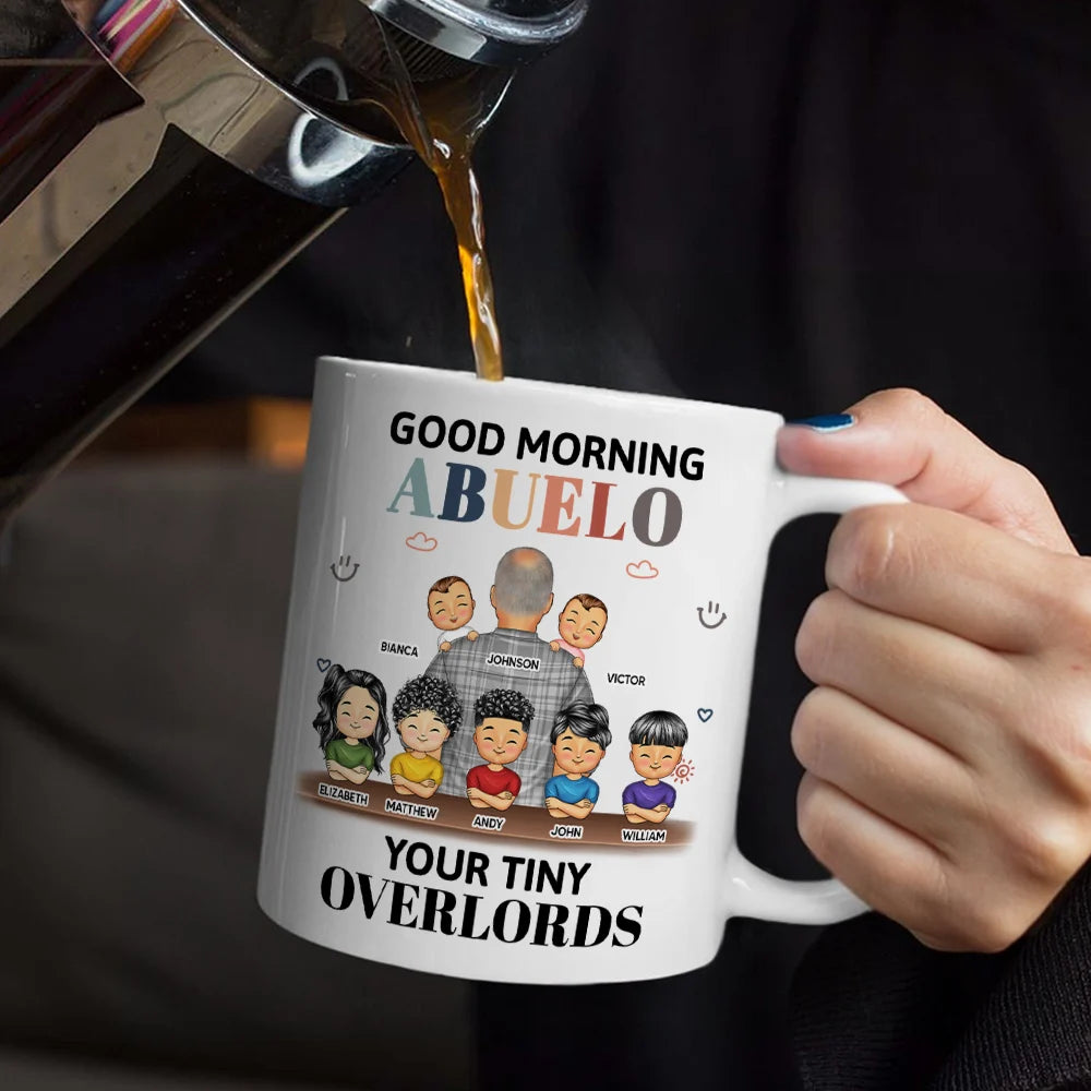 Good Morning Your Tiny Overlord - Personalized Mug for Grandpa Mug PopCulturePrints