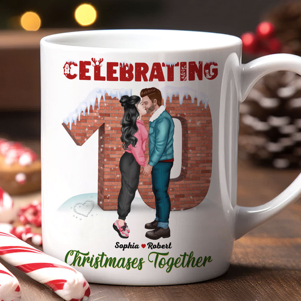 Personalized Christmas Couple Mug - Celebrating Love