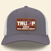 Load image into Gallery viewer, Patriotic Leather Patch Hat - Keep America Great 2024 Caps PopCulturePrints
