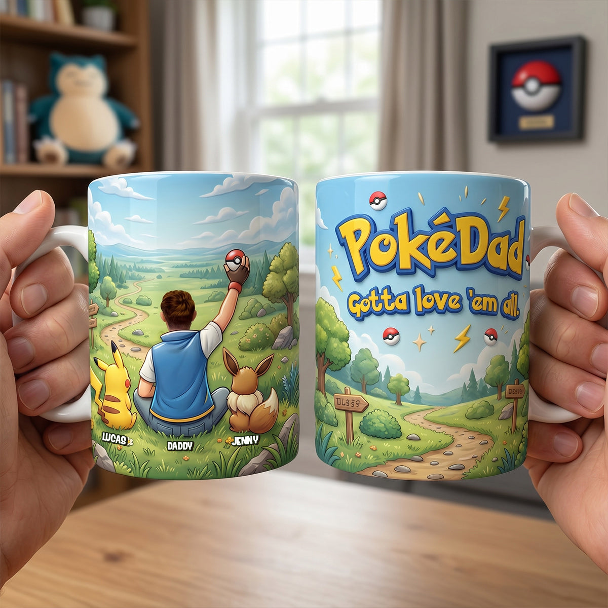 “Adventure Awaits with Your Little Ones” - Personalized Adventure Dad and Kids Coffee Mug - Perfect Gift for Dads and Grandpas Coffee Mug PopCulturePrints
