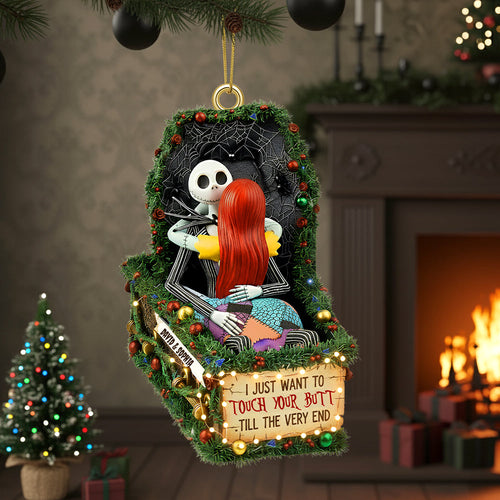 I Just Want to Touch Your Butt - Personalized Deathly Love Christmas Ornament for Couples Ornament PopCulturePrints