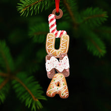 Load image into Gallery viewer, &quot;Joy &amp; Sweetness for the Holidays&quot; - Personalized Cookies Alphabet Christmas Ornament - Unique Gift for Family, Friends, and Loved Ones Ornament PopCulturePrints
