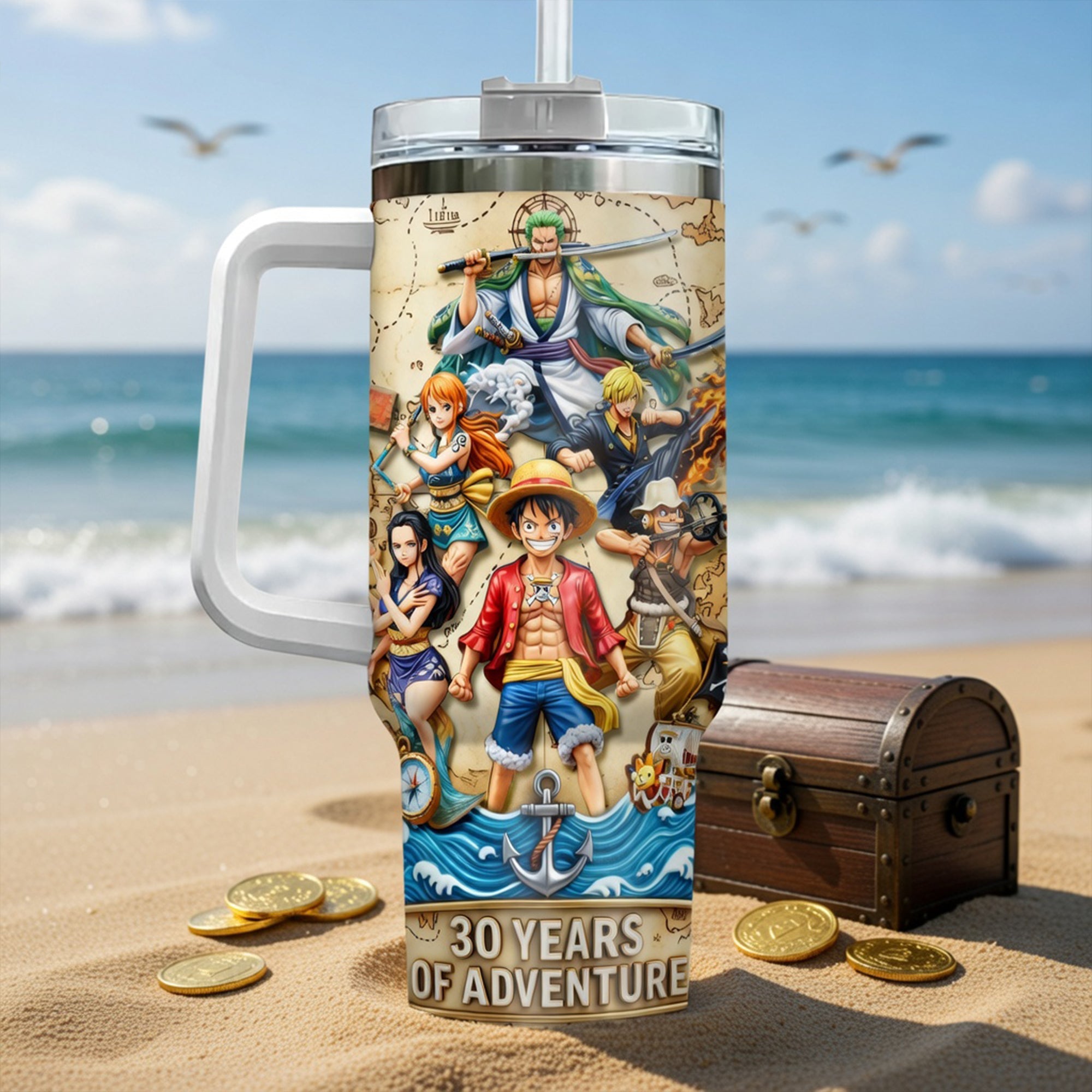 30 Years Of Adventure - Personalized Anime Lover Tumbler Tumbler Cup PopCulturePrints