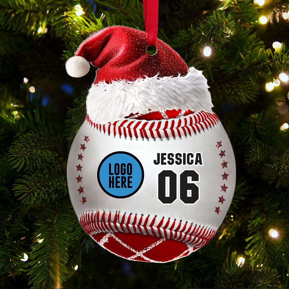 Custom Baseball Lover's Christmas Ornament Ornament PopCulturePrints