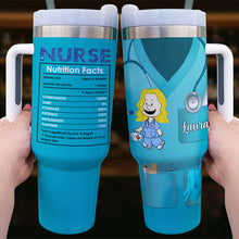 Load image into Gallery viewer, &quot;Caring Is a Nurse&#39;s Superpower&quot; - Personalized Nurse Tumbler - Custom Gift for Nurses, Healthcare Workers, Caregivers Tumbler Cup PopCulturePrints
