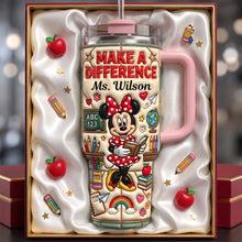 Load image into Gallery viewer, Make A Difference Teacher Tumbler - Personalized Gift for Educators
